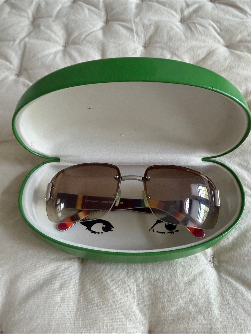 kate spade Brown Lens Sunglasses with Multicolor Tortoiseshell Temples - Picture 1 of 6